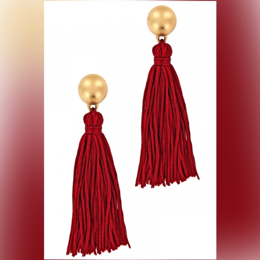 Red Tassel Earrings